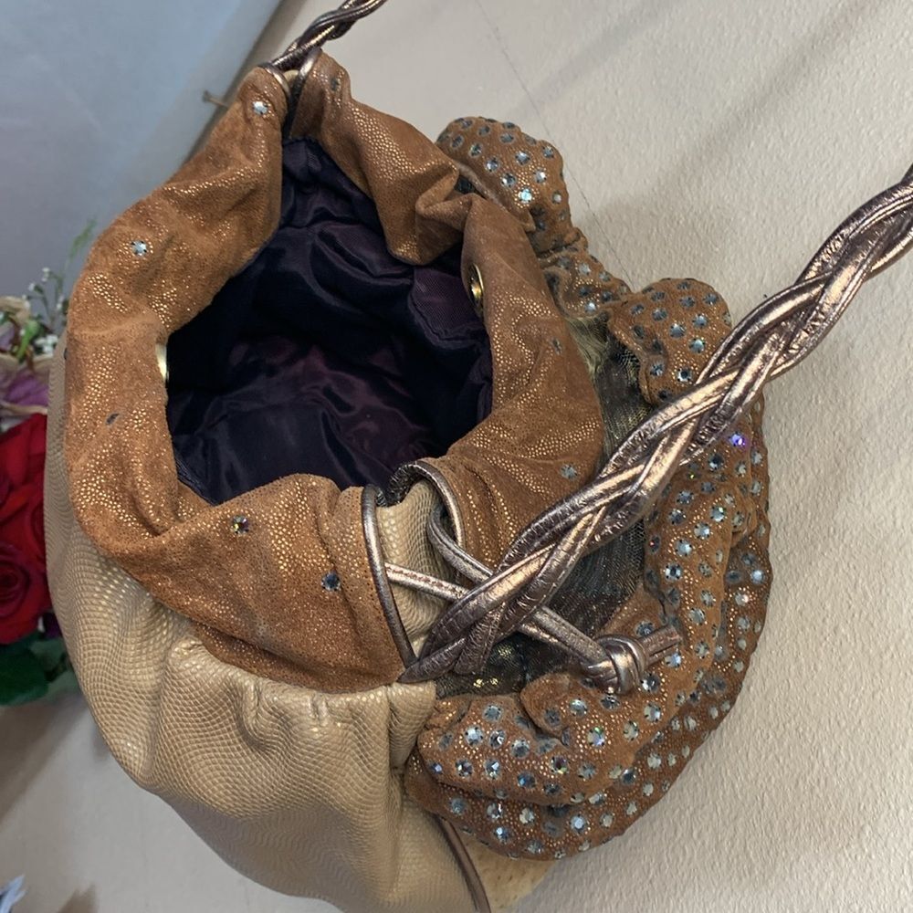 Rita Diana for Mylinka Vintage Soft Leather Swarovski Embellished Y2K Purse - Picture 6 of 8